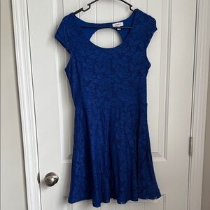 Candie's Blue Lace Midi Dress